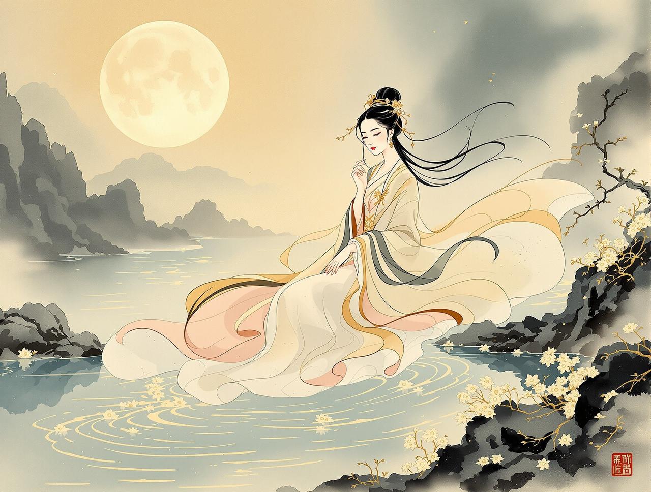 动漫视频品牌形象 - 翩若惊鸿的东方美学，以洛水女神为灵感